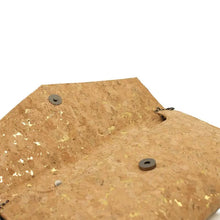 Load image into Gallery viewer, Close-up of eco-friendly cork clutch showcasing its natural texture and sleek design, made in Greece.