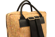 Load image into Gallery viewer, Handmade cork backpack showcasing unique texture, water-resistant design, and durable straps for a sustainable, vegan alternative to leather.
