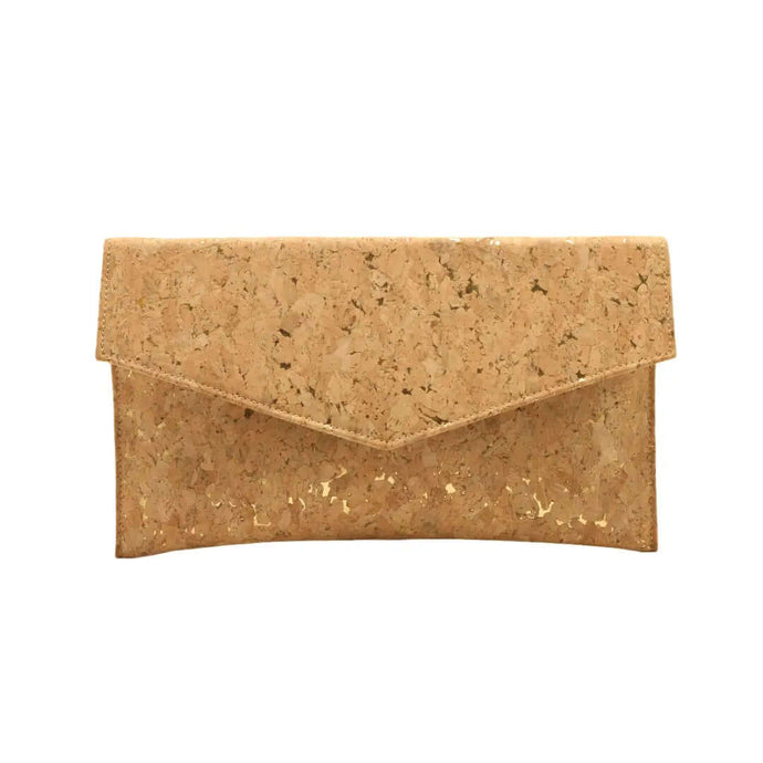 Eco-friendly cork clutch made in Greece, showcasing a stylish and sustainable accessory.